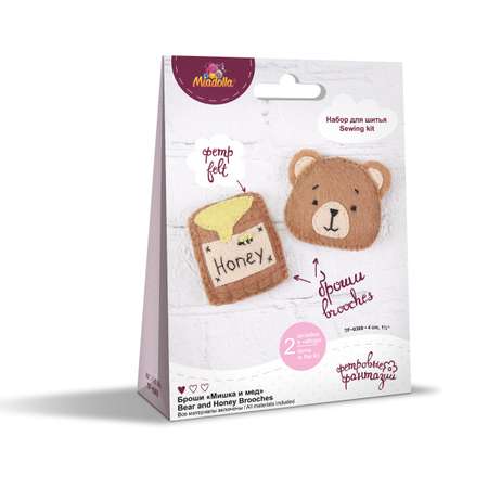 Набор для изготовление игрушек Miadolla TF-0369 Броши «Мишка и мед»