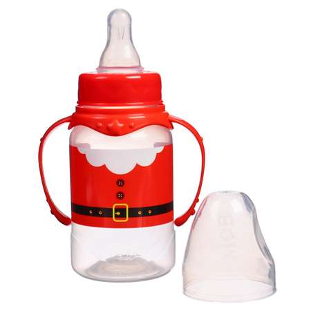 Бутылочка для кормления Sima-Land «Дед Мороз» 150 мл цилиндр подарочная упаковка с ручками