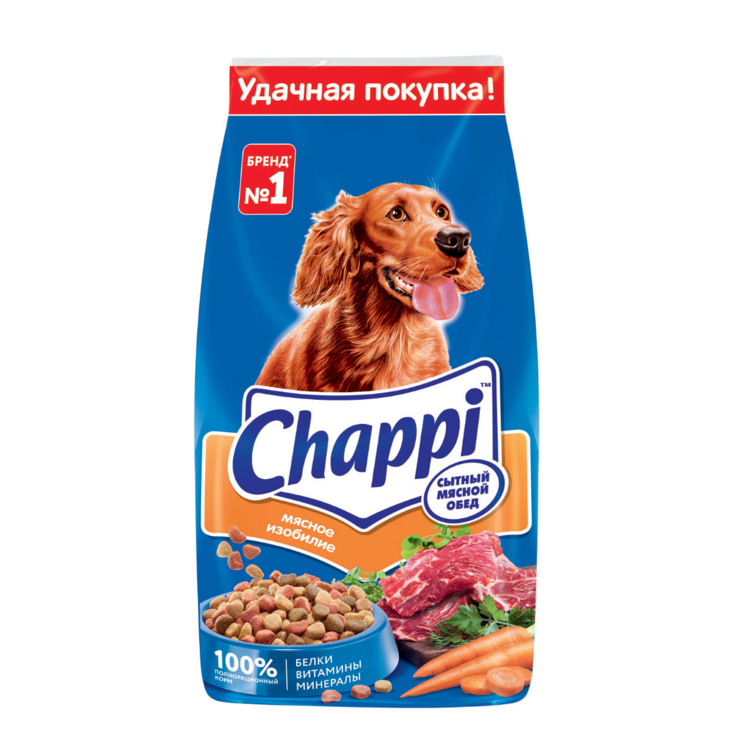 Корм для собак Chappi 15кг Мясное изобилие сухой купить по цене 2290 ₽ с  доставкой в Москве и России, отзывы, фото