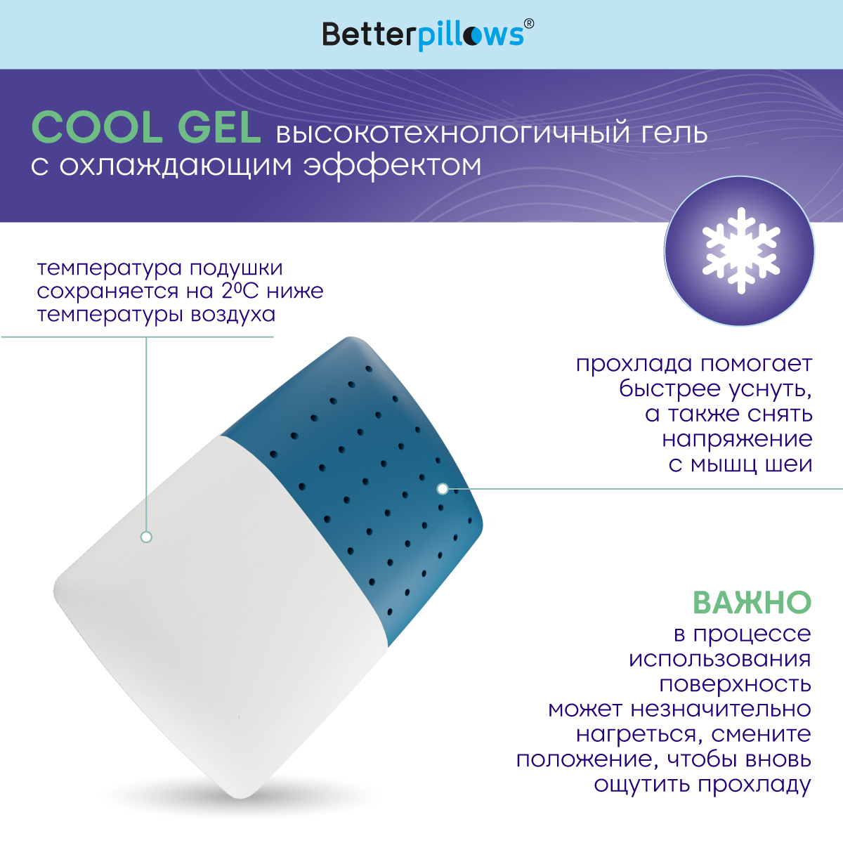 Подушка ортопедическая с гелем Betterpillows BP54233 - фото 6