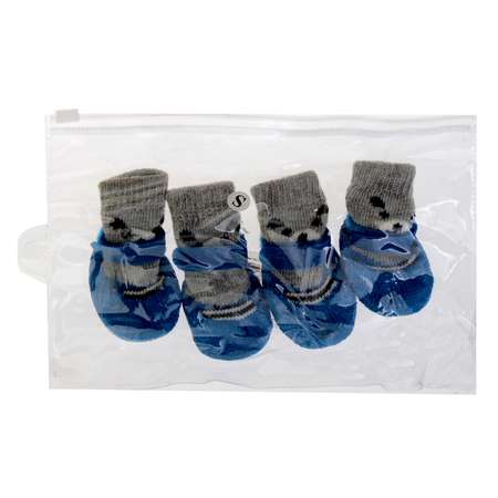 Носки Пижон «Мишки» с прорезиненной подошвой размер L 5 х 6.5 см синие