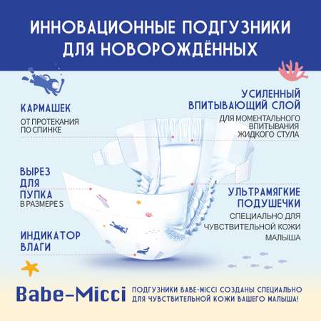 Подгузники детские Babe-Micci 9-14 кг размер L 22 шт