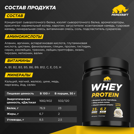 Протеин Whey Prime Kraft Сливочный пломбир 450 г