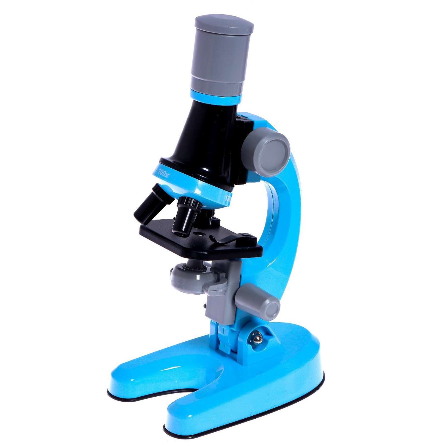 Микроскоп Sima-Land детский «Юный ботаник» кратность х100 х400 х1200 голубой подсветка - фото 2