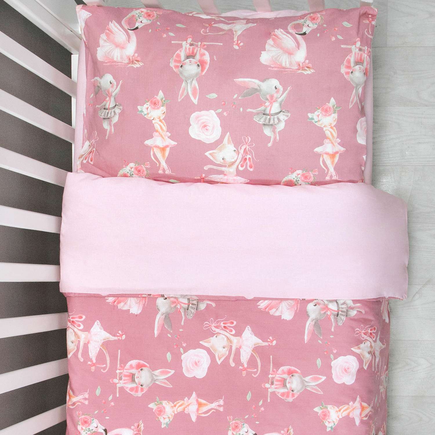 Комплект постельного белья Amarobaby Baby Boom Нежный Танец 3предмета Розовый - фото 4