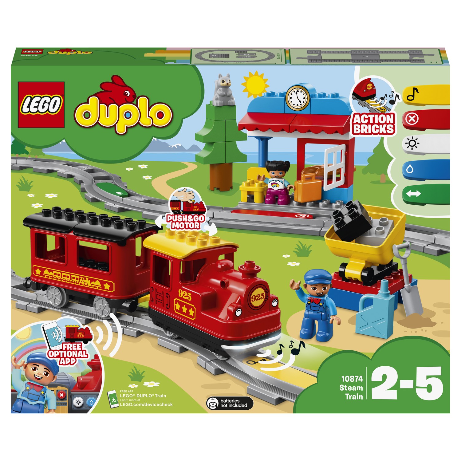 LEGO DUPLO Town 10874 Поезд на паровой тяге Конструктор