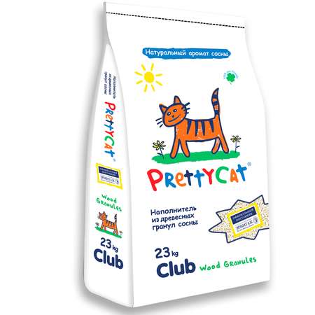 Наполнитель для кошек PrettyCat Wood Granules древесный 23кг