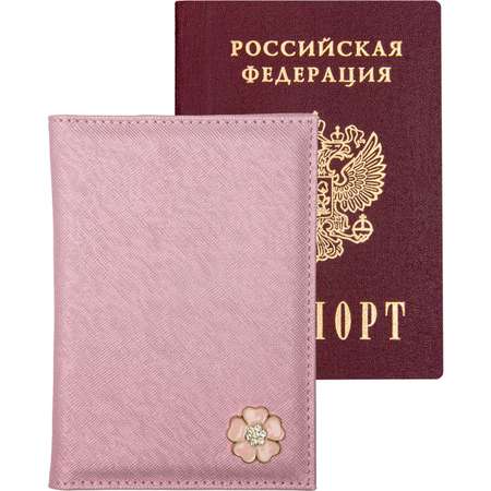 Обложка для паспорта deVENTE Cherry Blossom пудрово-розовая