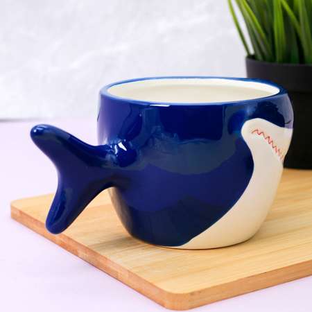 Кружка керамическая iLikeGift Whale blue