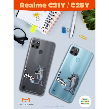 Силиконовый чехол Mcover для смартфона Realme C21y C25y Союзмультфильм Кот и волк