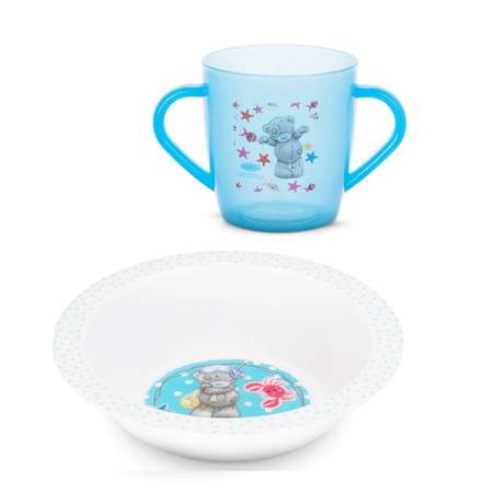 Набор посуды BABOO тарелка + чашка голубая 200 мл
