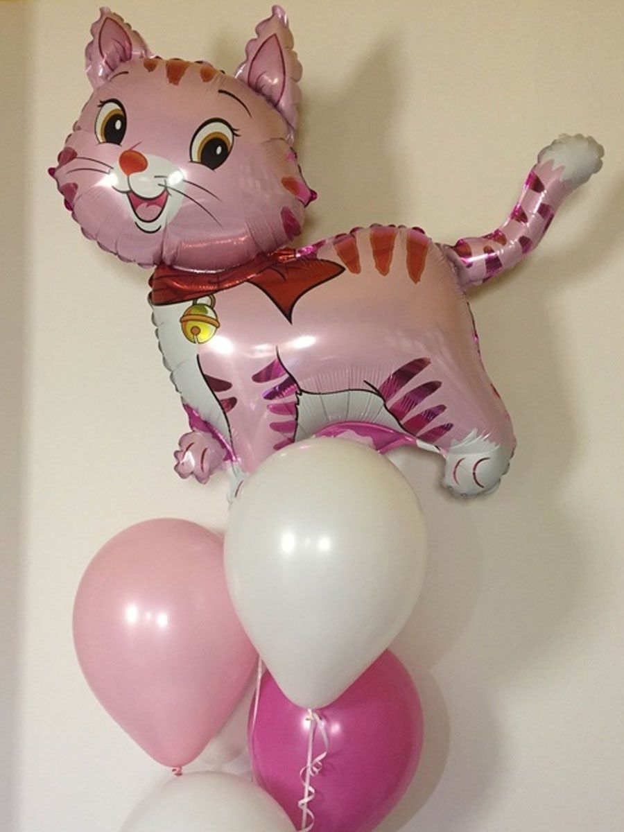 Воздушный шар Flexmetal фигура Кошечка розовая 93 см - фото 9