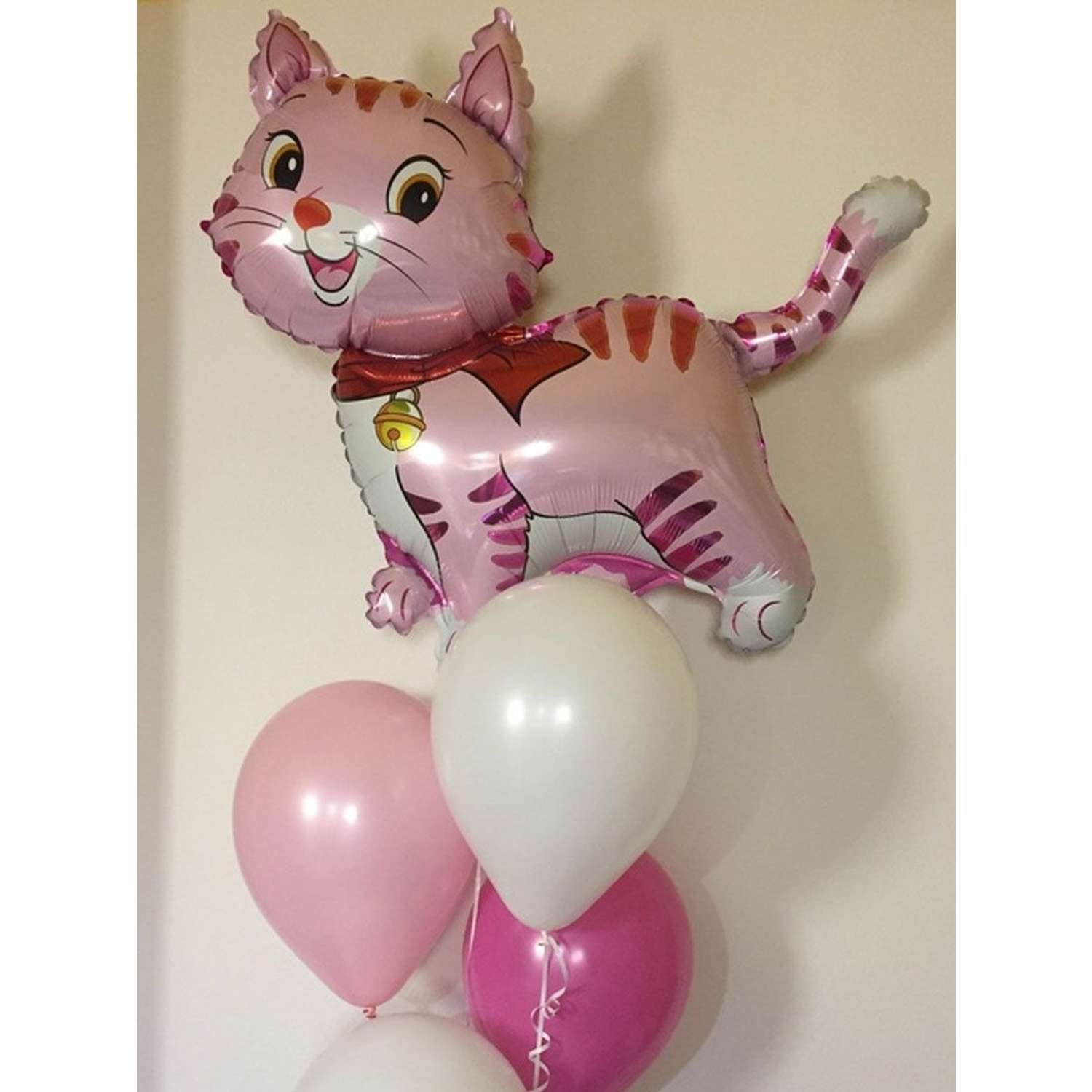 Воздушный шар Flexmetal фигура Кошечка розовая 93 см - фото 9