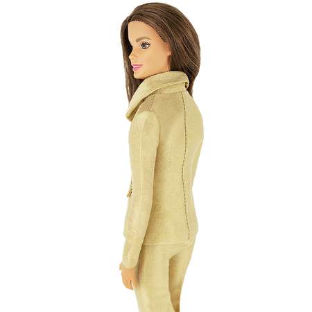 Шелковый брючный костюм Эленприв Золотой для куклы 29 см типа Барби