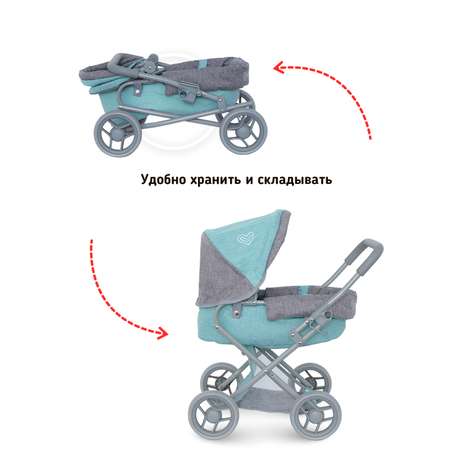 Коляска для кукол трансформер Buggy Boom фисташковая