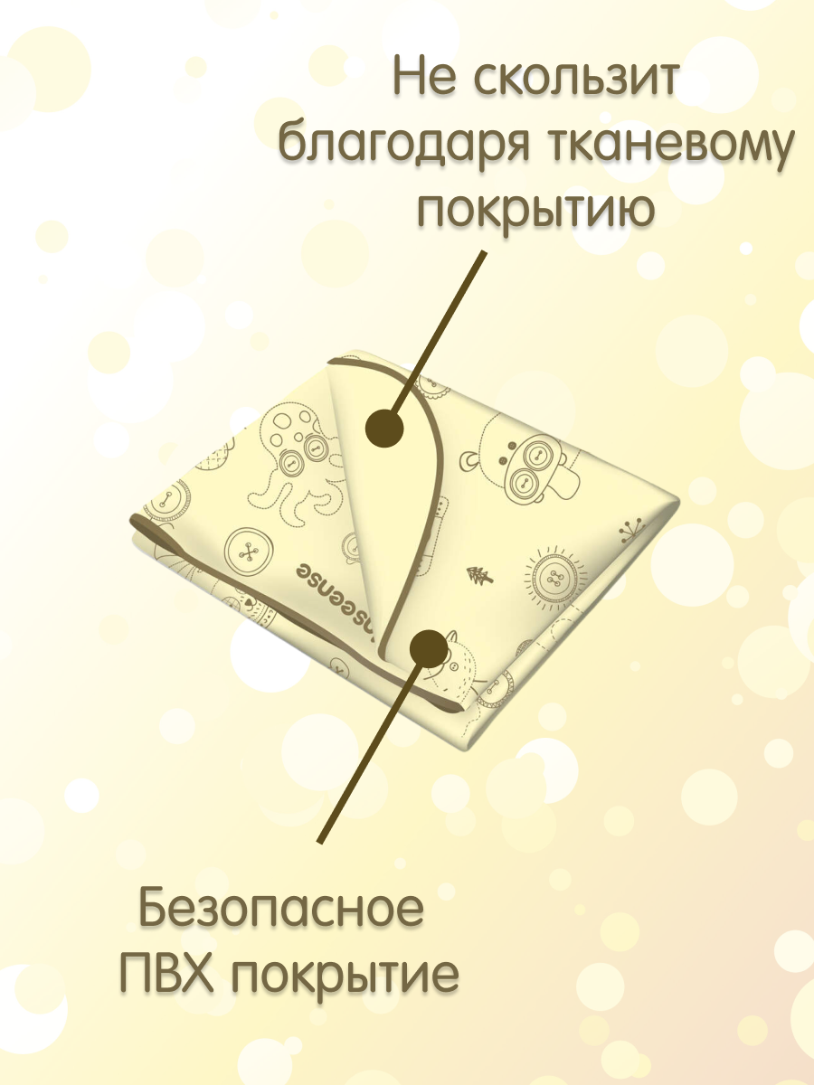 Клеёнка-наматрасник INSEENSE c пвх покрытием с резинкой желтая - фото 3