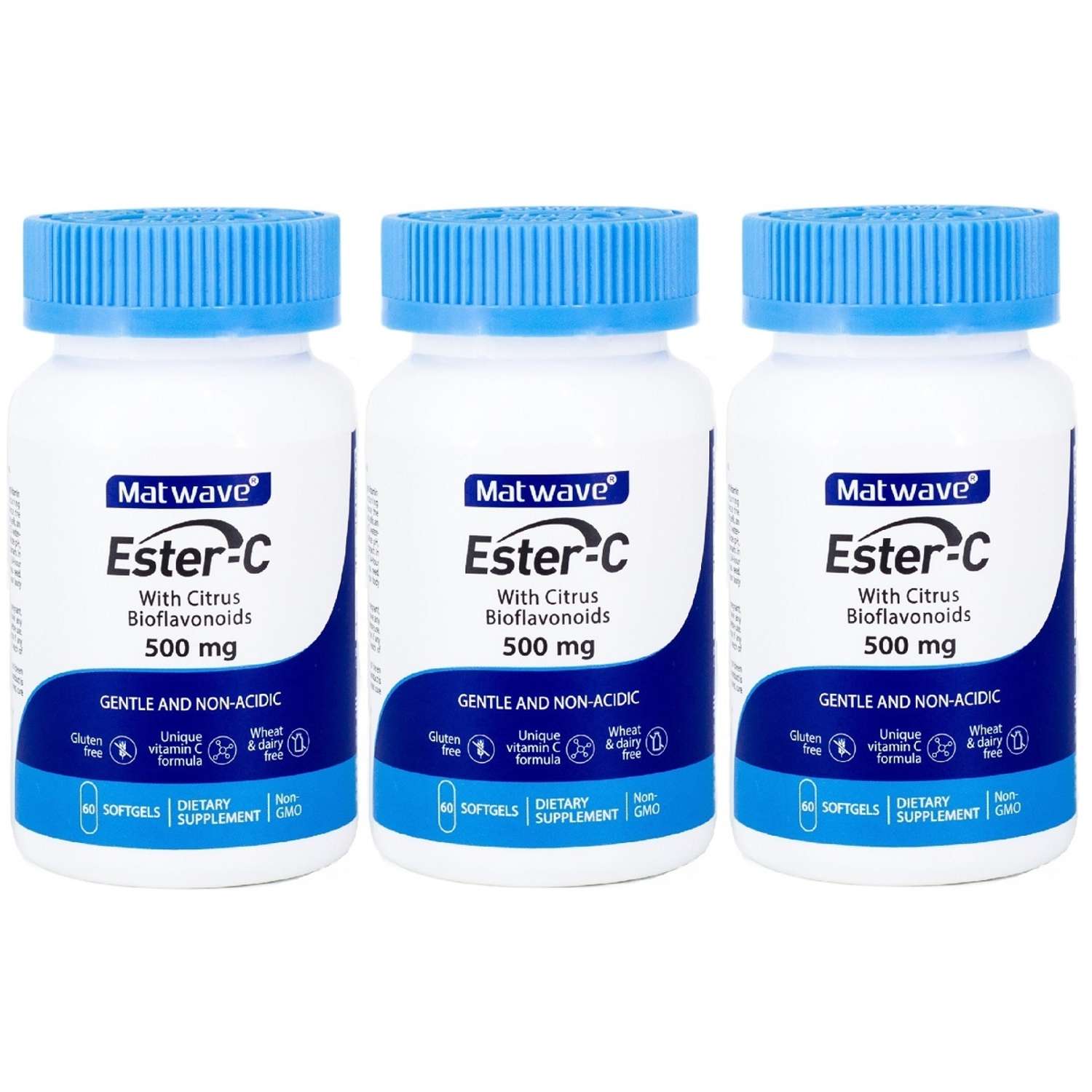 Витамин С Matwave Ester-C Эстер С 500 mg 60 капсул комплект 3 упаковки - фото 1