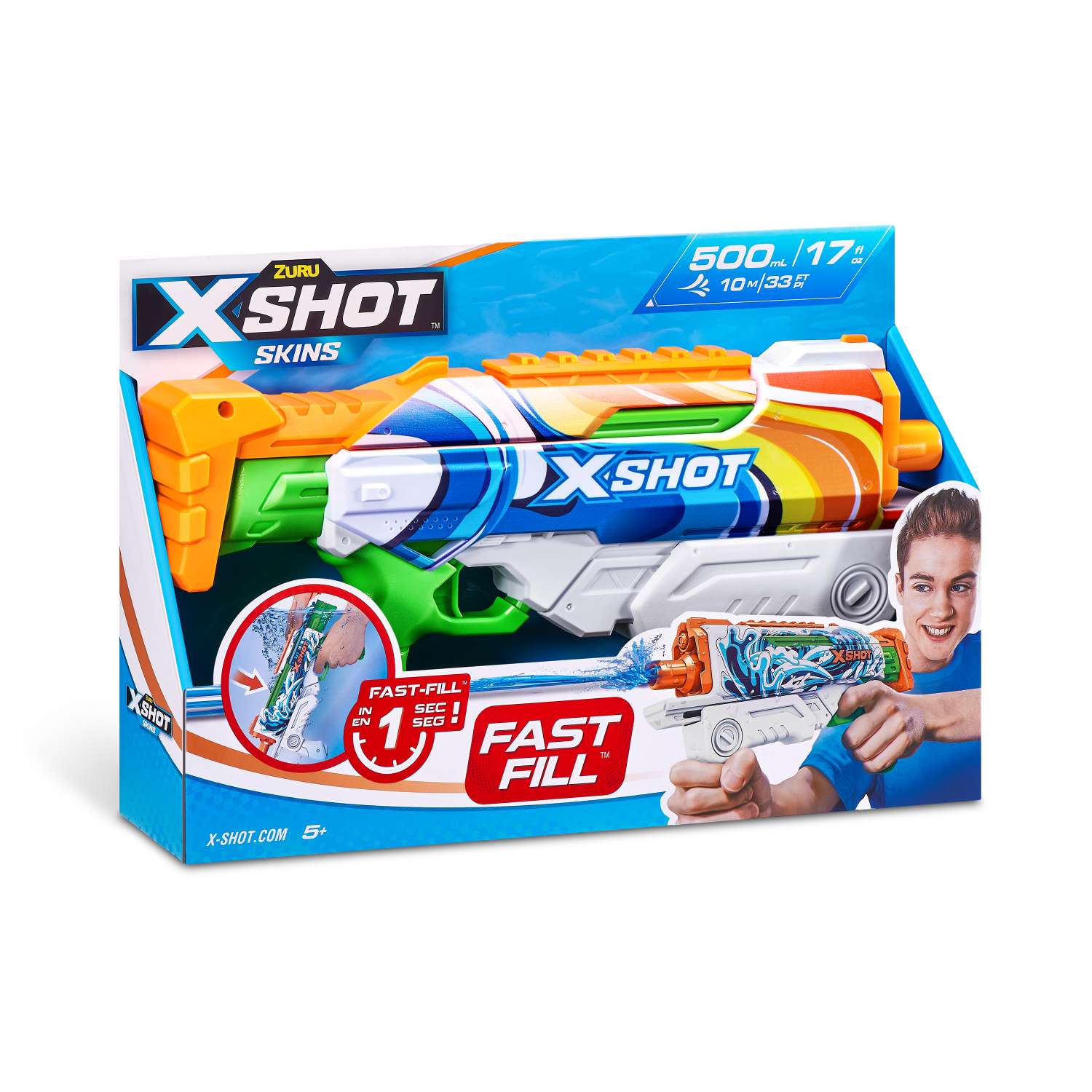 Бластер водный X-Shot Water Скинс гиперлоад 11854 X-SHOT в ассортименте - фото 27