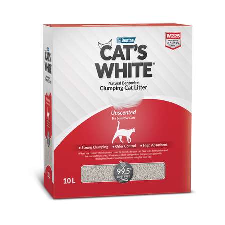 Наполнитель для кошек Cats White Box комкующийся натуральный без ароматизатора 10л
