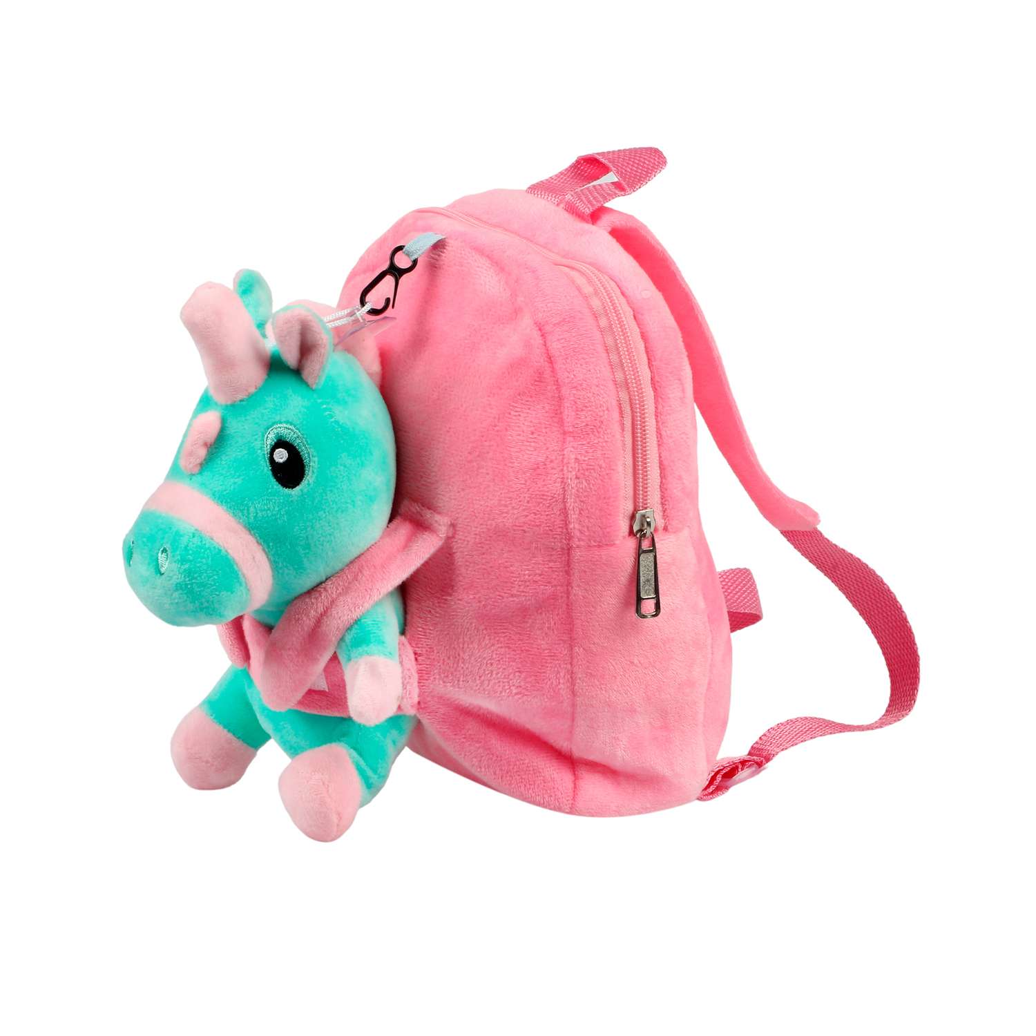 Рюкзак с игрушкой Little Mania розовый Дракоша светло-зеленый - фото 2