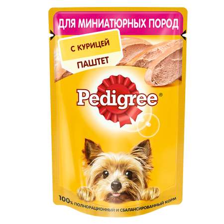 Корм для собак Pedigree миниатюрных пород паштет курица консервированный 80г