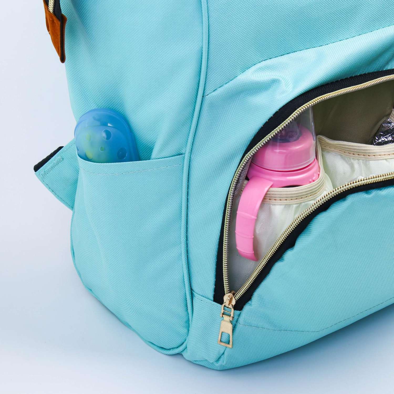 Сумка-рюкзак Sima-Land для хранения вещей малыша с крючком для коляски цвет бирюзовый - фото 3