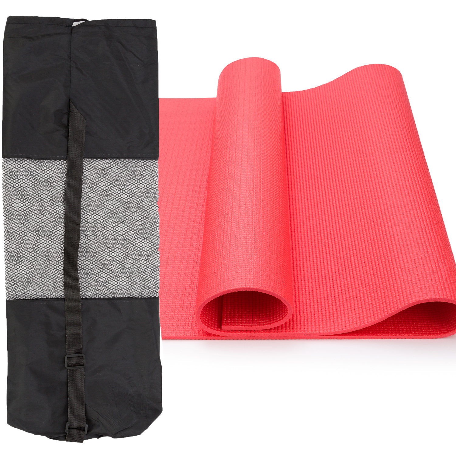 Коврик для йоги SXRide Коврик для йоги 173х61х0.6 см красный с сумкой - фото 1
