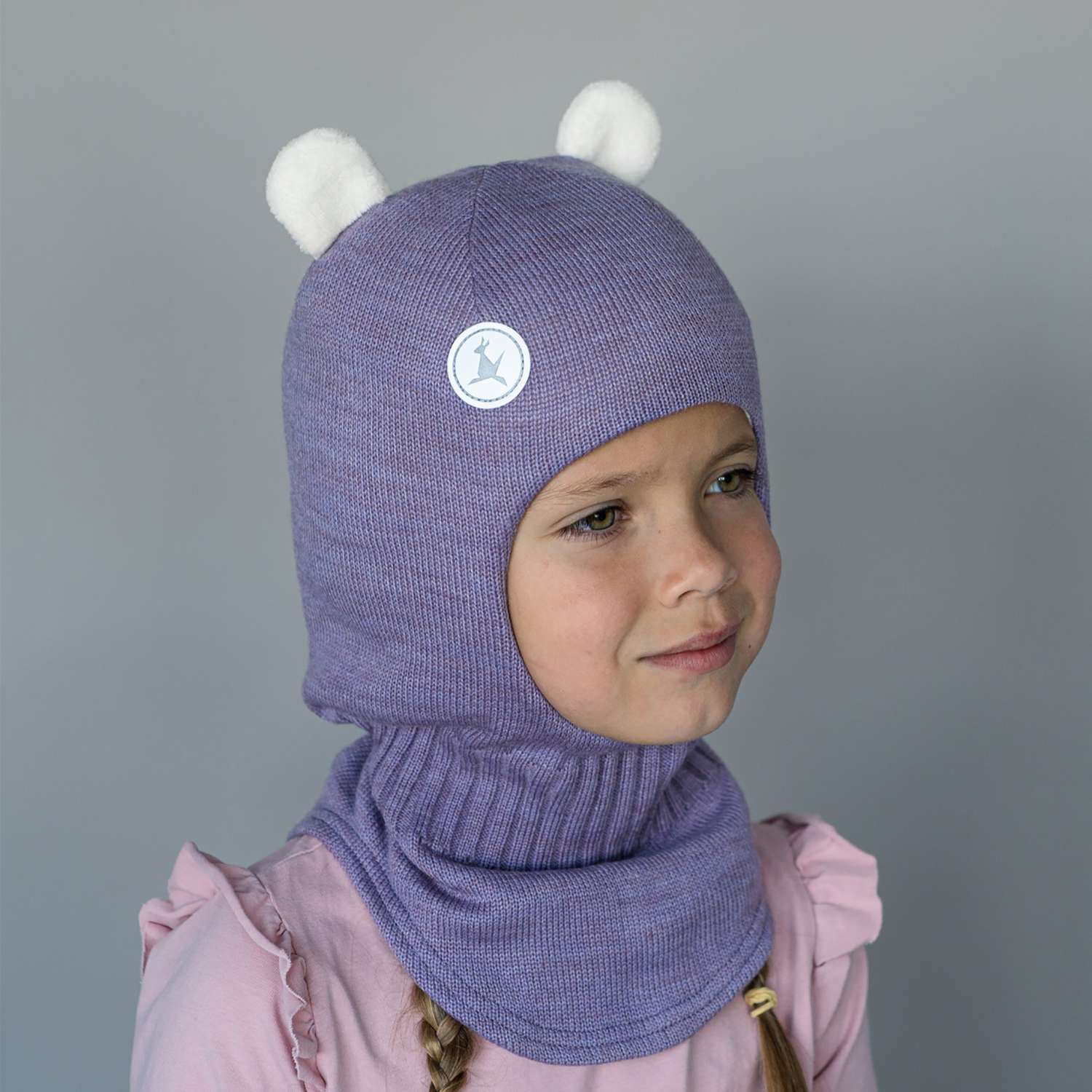 Шапка-шлем для девочки зима JUMBI 22-3012-333 - фото 1