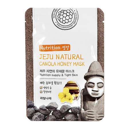 Маска тканевая Jeju Natural с экстрактом рапсового меда питательная и для упругости кожи 20 мл