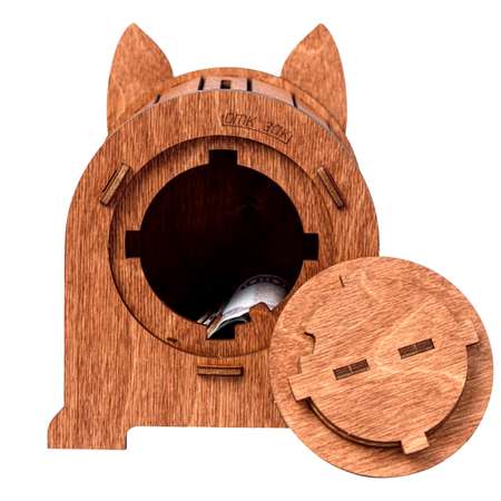 Копилка Letters деревянная в виде кота