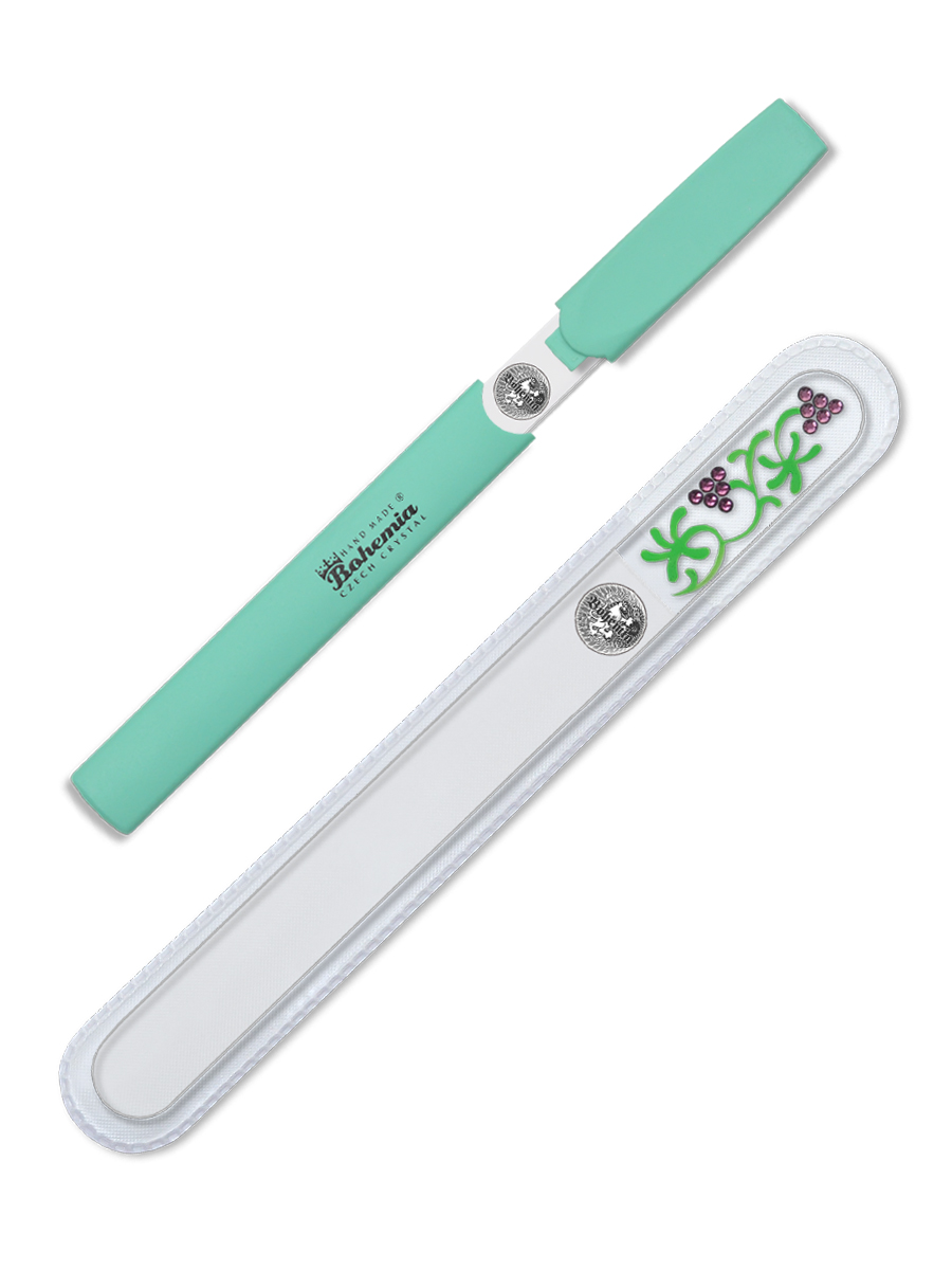 Пилки для ногтей BOHEMIA Czech Glass Nail Files набор 2шт светло-зеленый - фото 1