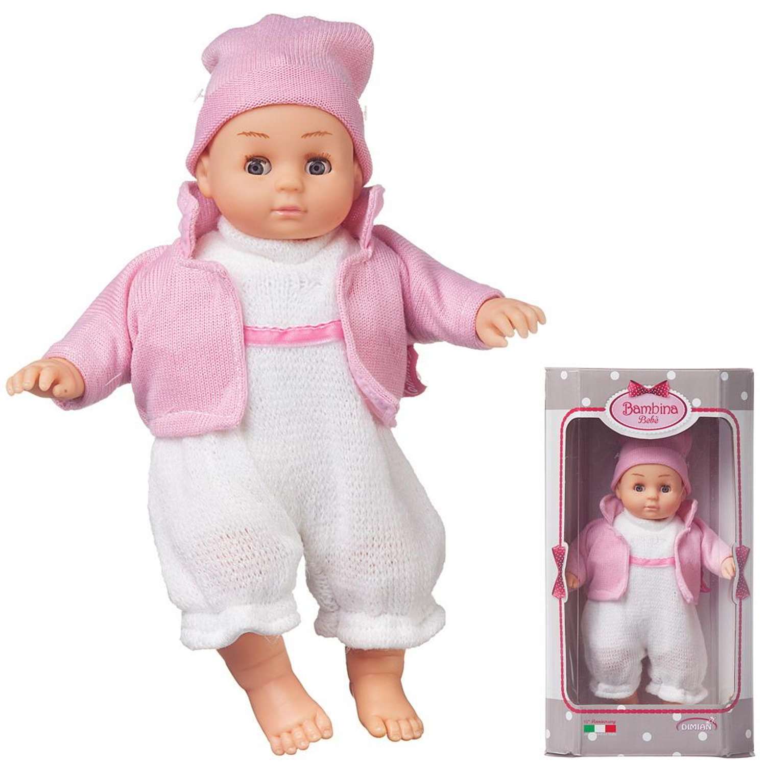 Кукла-пупс ABTOYS Bambina Bebe в вязаном белорозовом костюмчике 20 см BD1651-M37/w(6) - фото 1