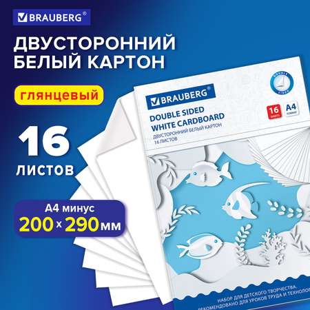 Картон Brauberg белый А4 Мелованный 16 листов