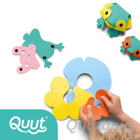 Конструктор 3D QUUT мягкий для игры в ванне Quutopia Пруд с лягушками 6 элементов