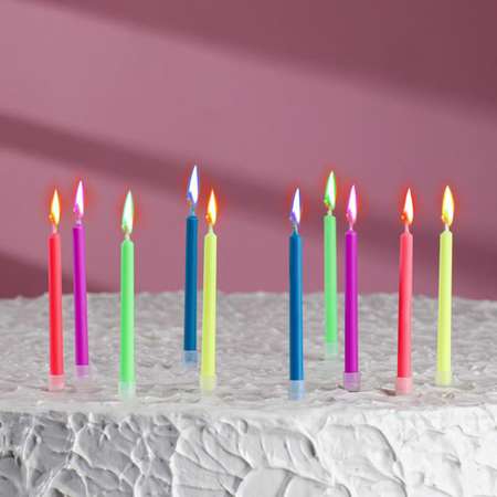 Набор свечей для торта Весёлый хоровод с цветным пламенем набор 10 штук