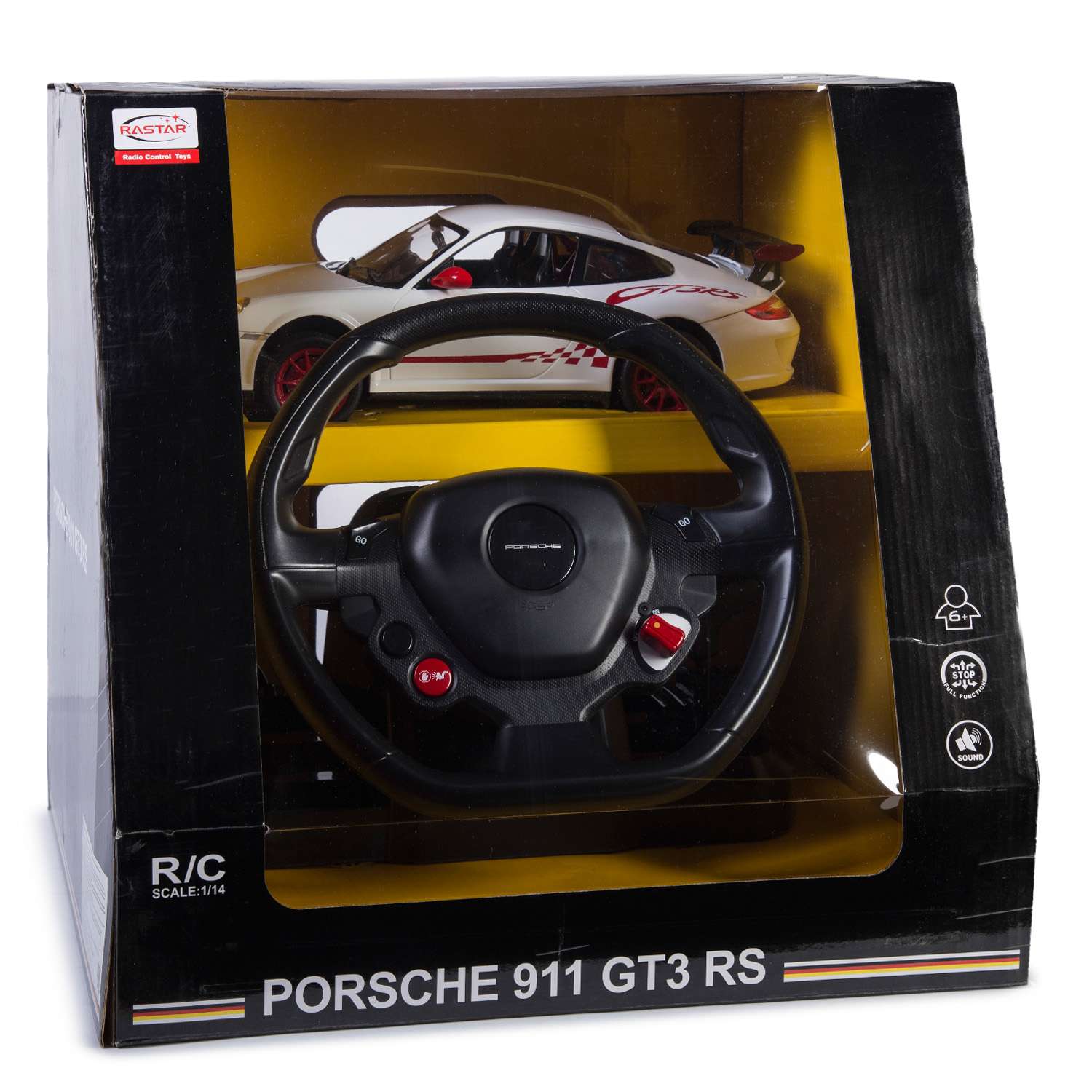 Машинка р/у Rastar Porsche GT3 1:14 белая - фото 3