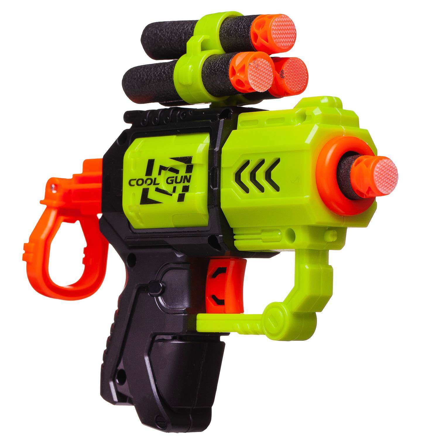 Оружие игровое Junfa набор c 2 бластерами с 12 мягкими пулями и 4 мячами в коробке мишени - фото 6