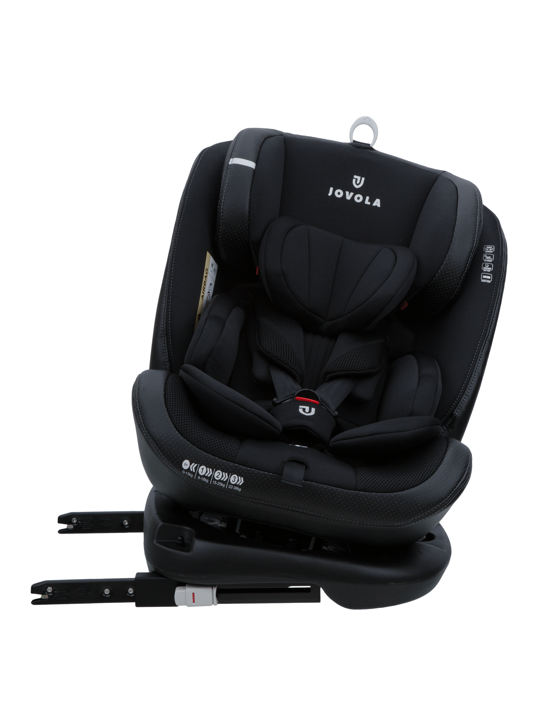 Автокресло JOVOLA MOON ISOFIX группа 0+1+2+3 (0-36 кг) черный - фото 17