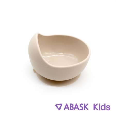 Силиконовая тарелка с ложкой ABASK vanilla