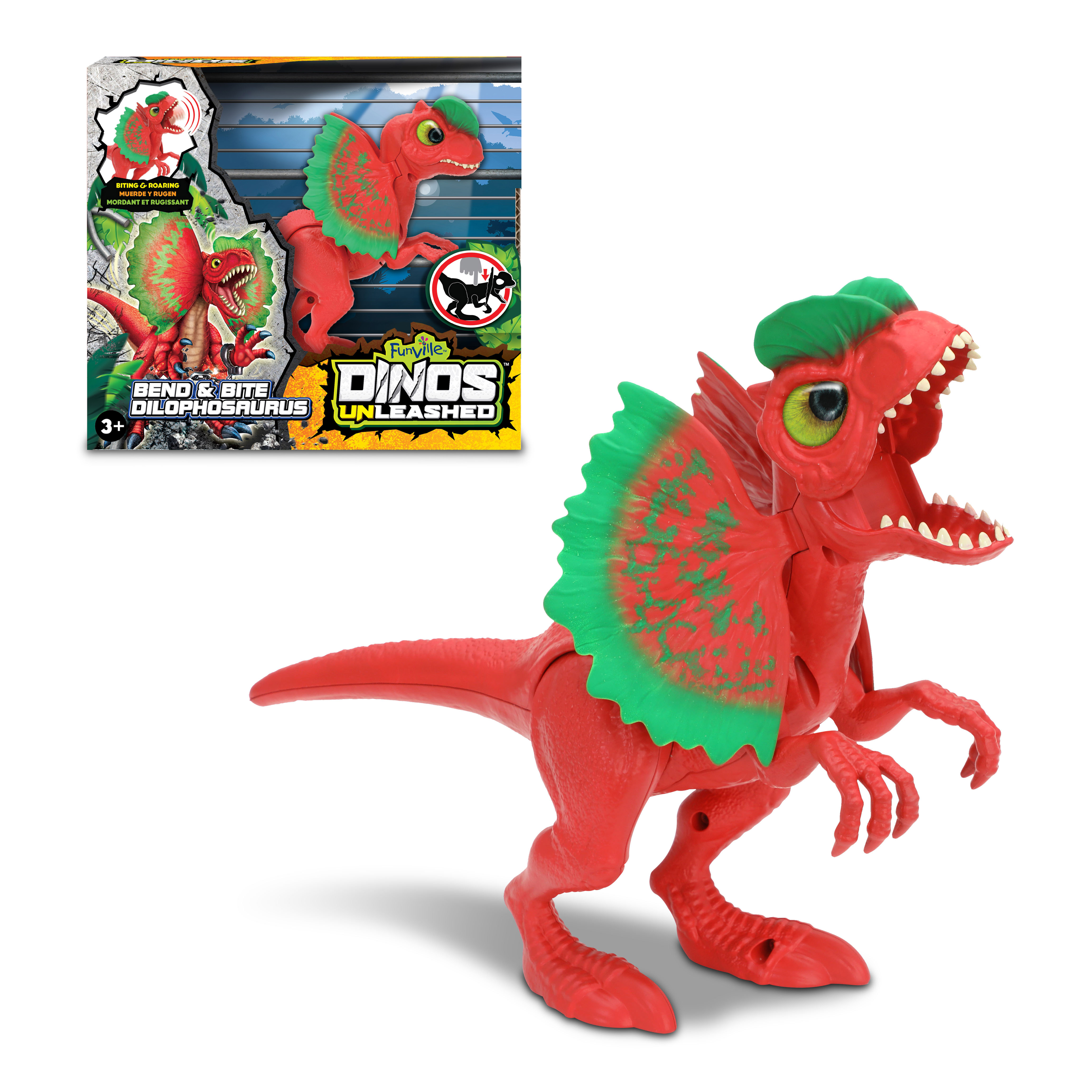 Фигурка игровая Dinos Unleashed Динозавр Дилофозавр со звуковыми эффектами - фото 3