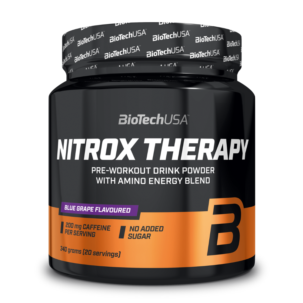 Предтренировочный комплекс BiotechUSA Nitrox Therapy 340 г. голубой виноград - фото 1