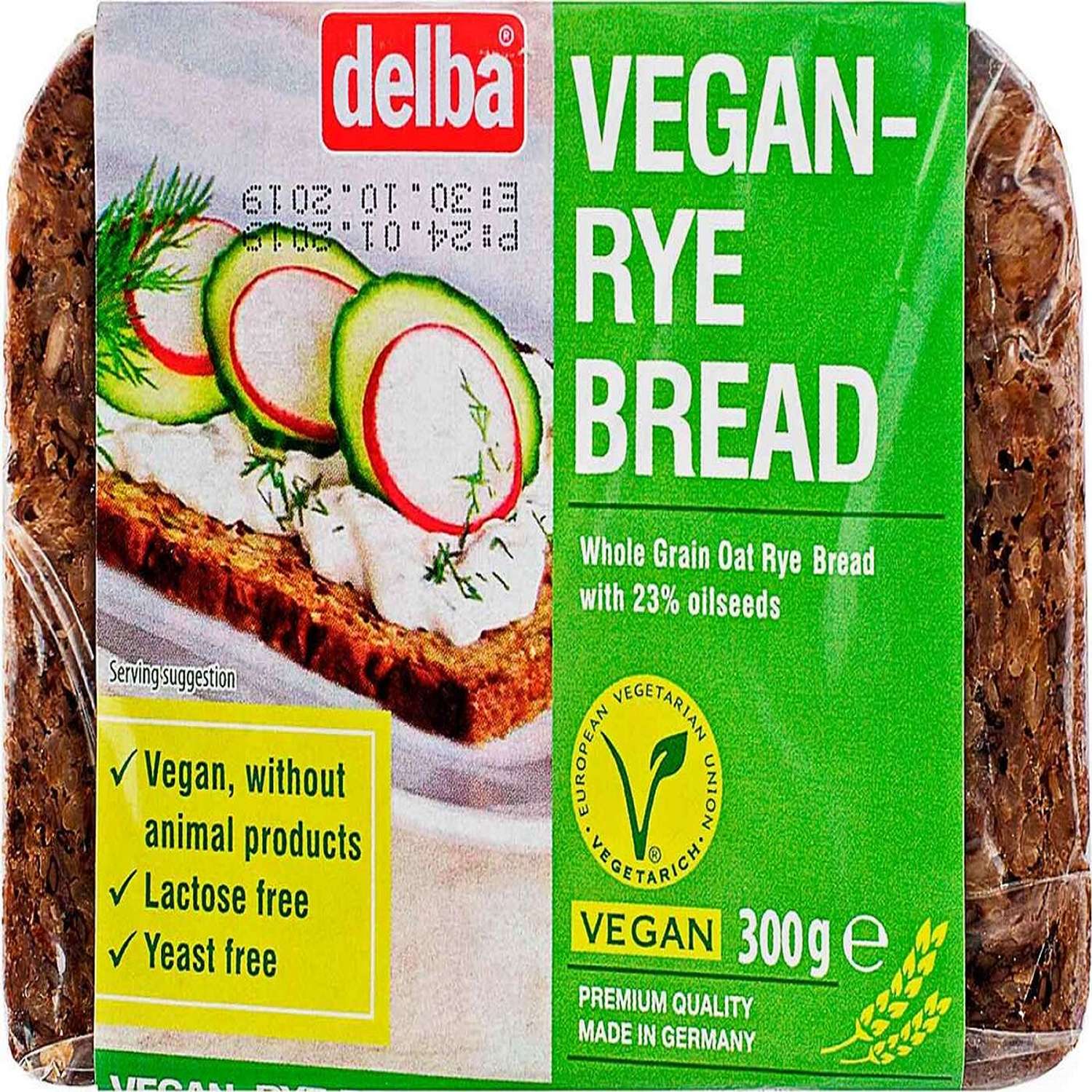 Хлеб Delba цельнозерновой вегетарианский со злаками 300 г - фото 1
