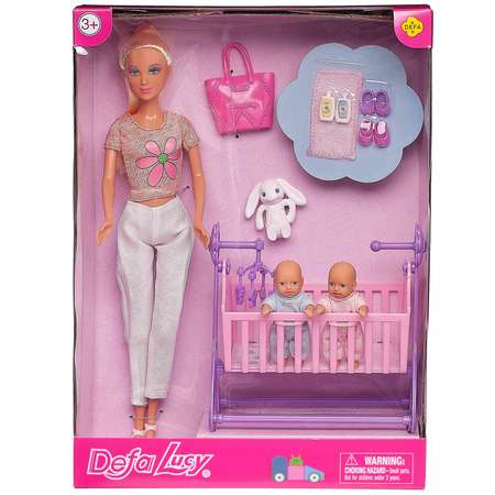 Игровой набор ABTOYS Куклы Мама с малышами и игровыми предметами