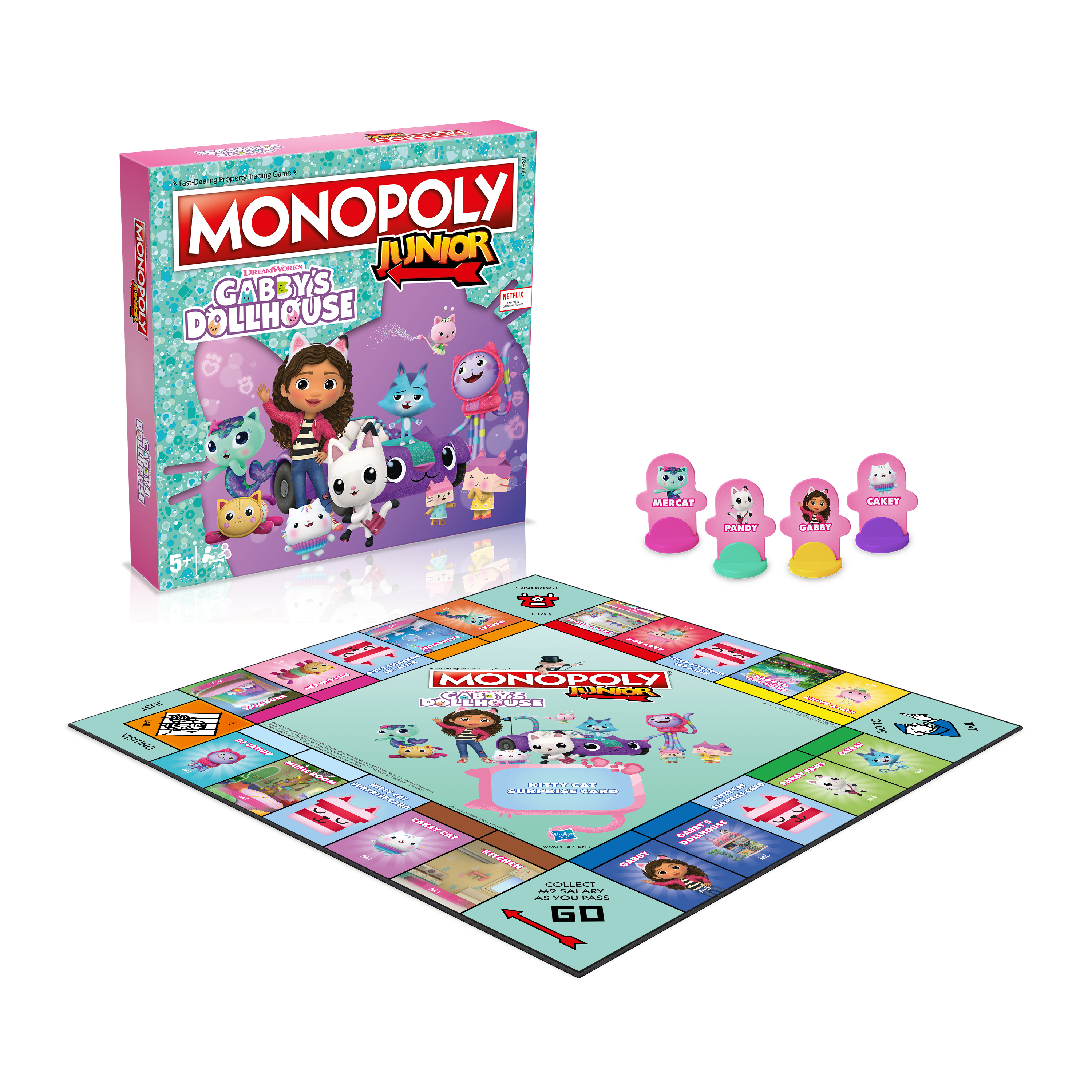 Настольная игра Winning Moves Монополия Джуниор Gabbys Dollhouse домик Габби на английском языке - фото 5