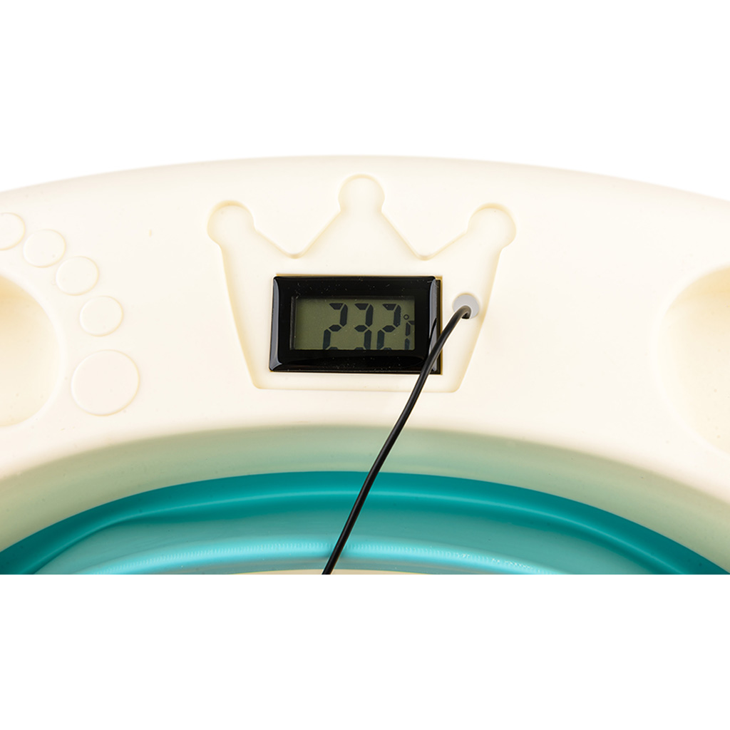 Детская складная ванночка Solmax с термометром для купания новорожденных зеленая - фото 7