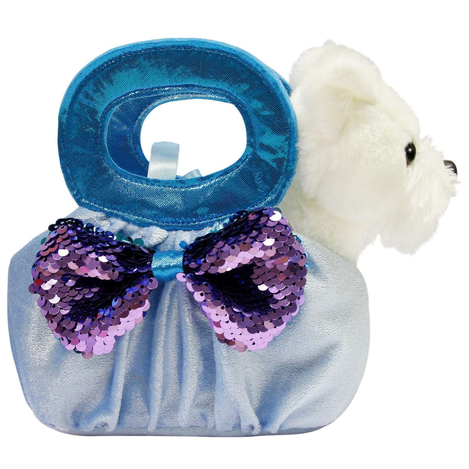 Игрушка мягкая Aurora Питомец в сумке Голубой 180961L - фото 1