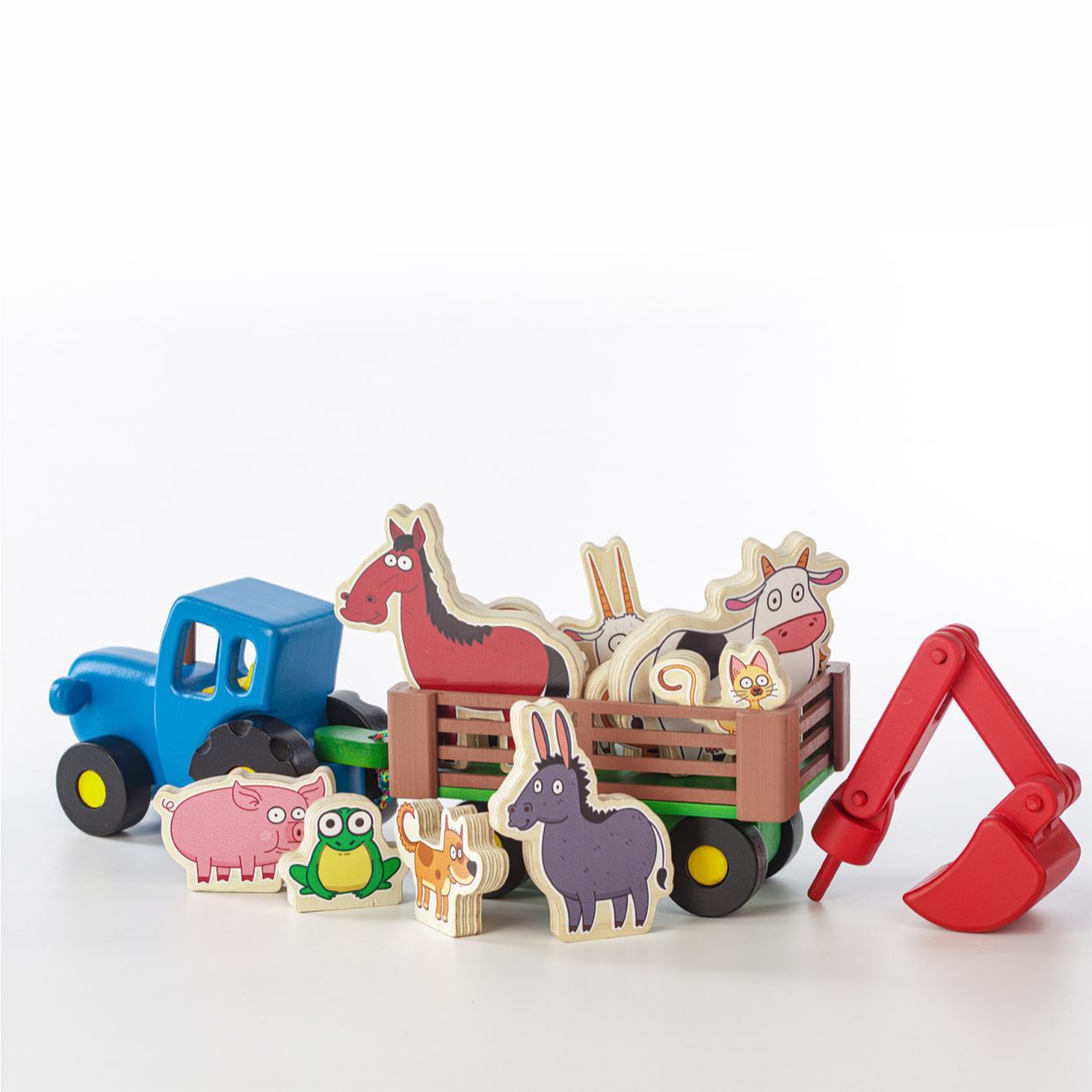 Игрушка Синий трактор с прицепом и животными - фото 2