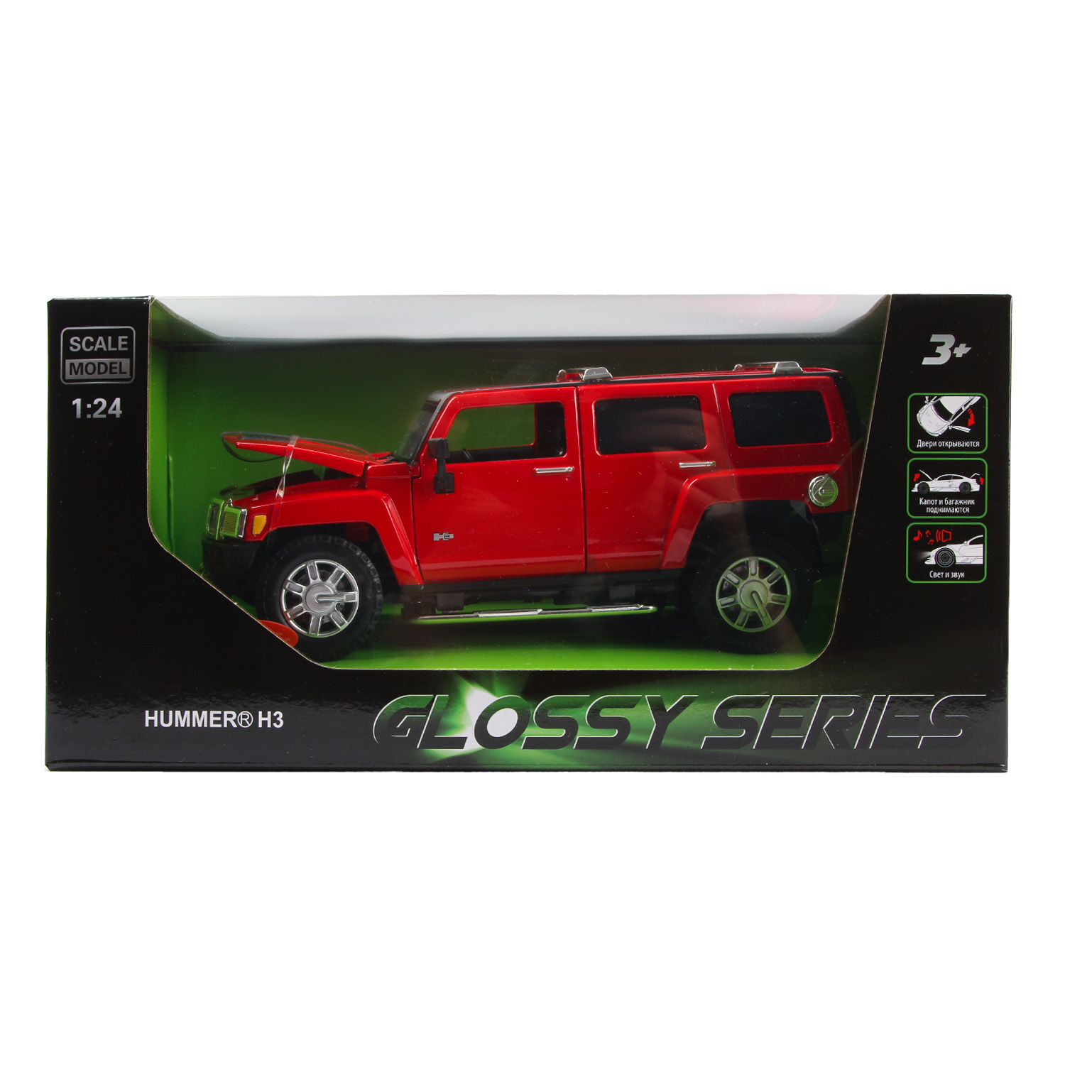 Внедорожник Mobicaro Hummer 1:24 красный 68240A - фото 6