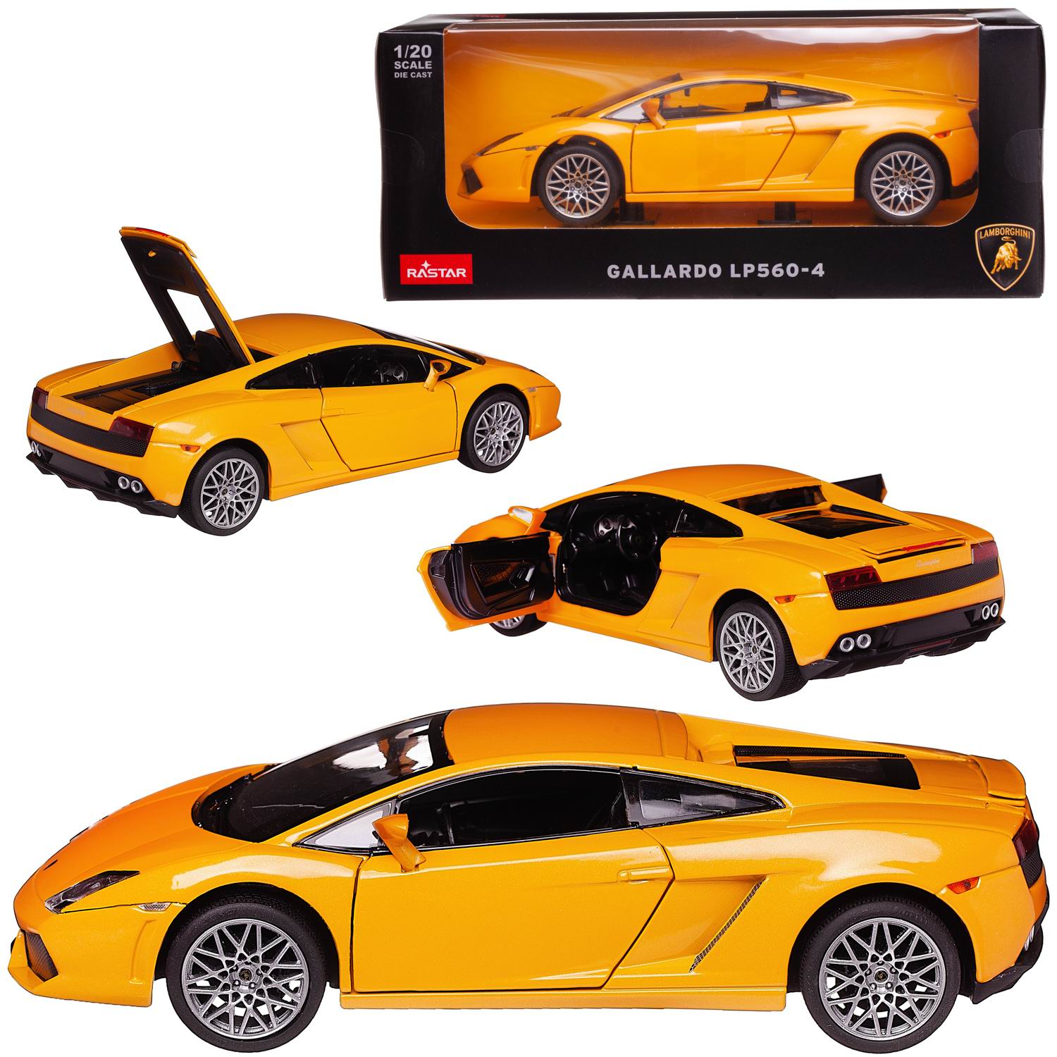 Автомобиль Rastar Lamborghini 1:20 без механизмов желтый 34500Y - фото 3