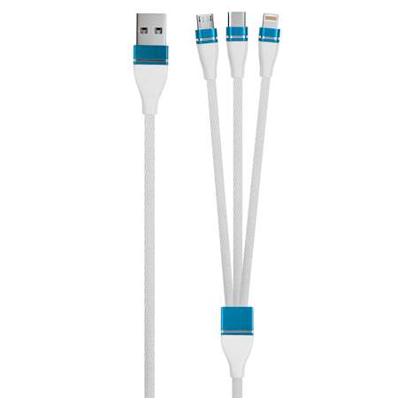 Дата-кабель RedLine 3в1 USB - microUSB+Lightning+Type-C 2A белый